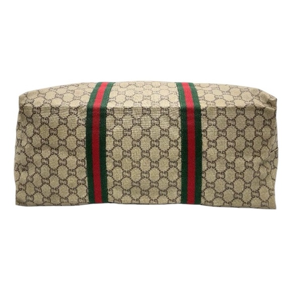 🤩NEW ITEM 🚨💰LUX GUCCI PLUS PVC SHERRY TAN LINE LARGE BAG - Picture 5 of 16